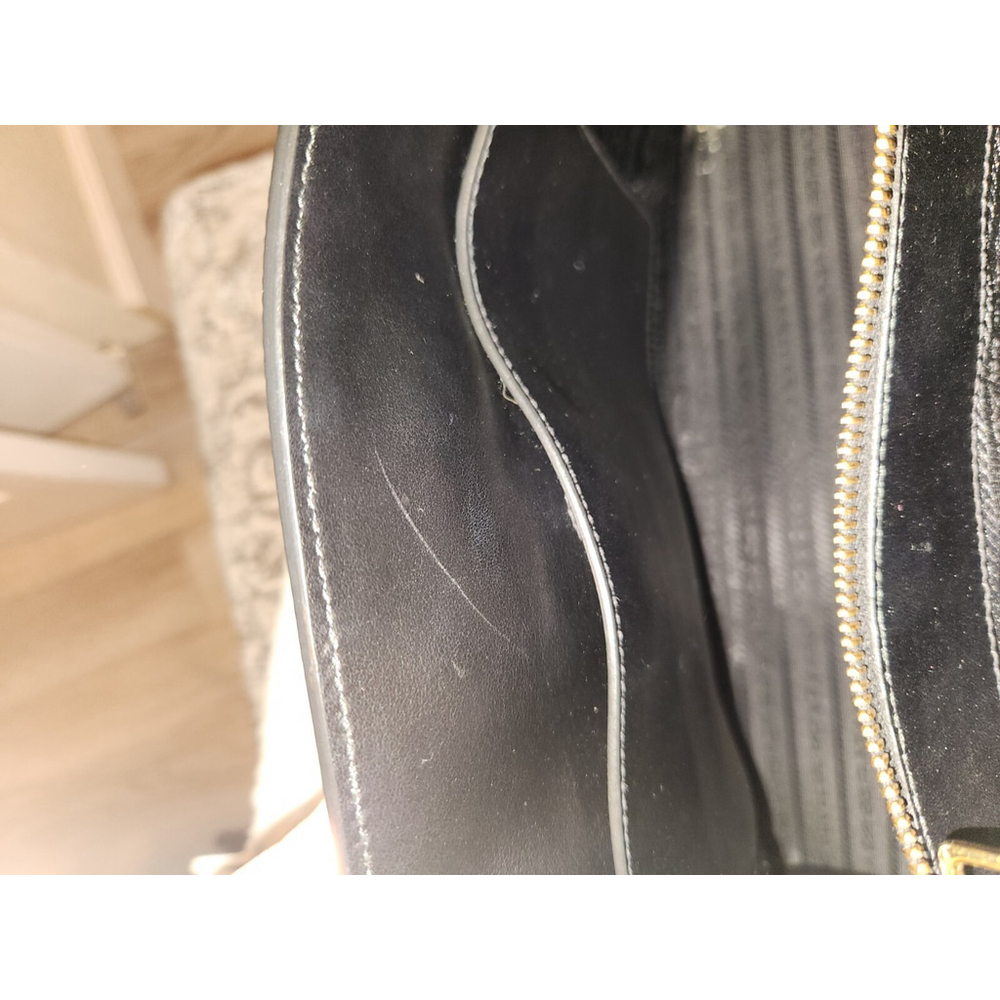 Prada Saffiano Black Monochrome Tote W/ Shoulder Strap - Excellent Condition - Picture 12 of 16